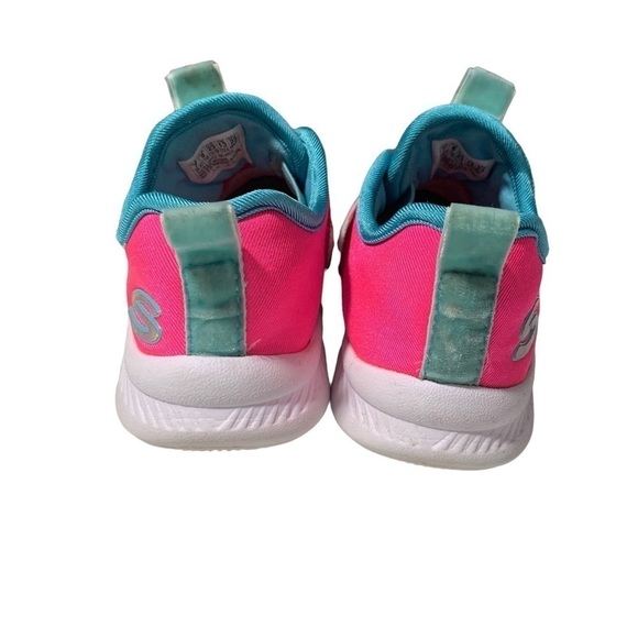 Skechers comfy Flex 2.0 Rainbow Delight Slip on Girls Sneakers size 7 Pink - Picture 4 of 9
